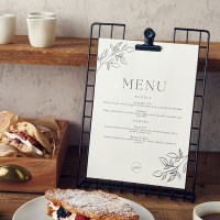 A4 Black Wire Menu Holder